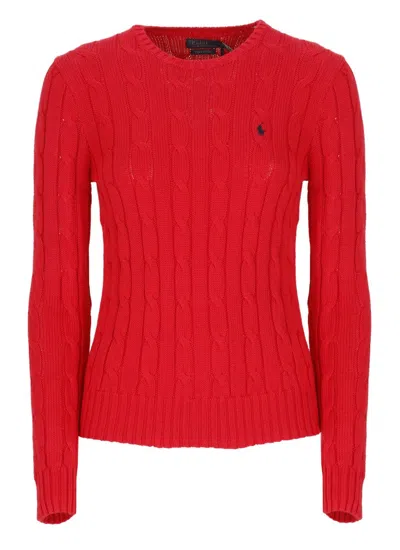 POLO RALPH LAUREN RED COTTON SWEATER