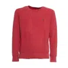 Polo Ralph Lauren Red Cotton Sweatshirt With Exclusive Embroidered Logo In White