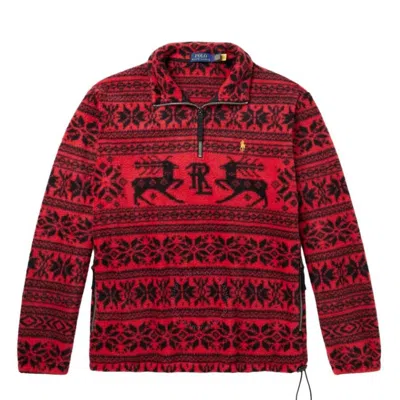 Polo Ralph Lauren Red Fair Isle Fleece Sweatshirt