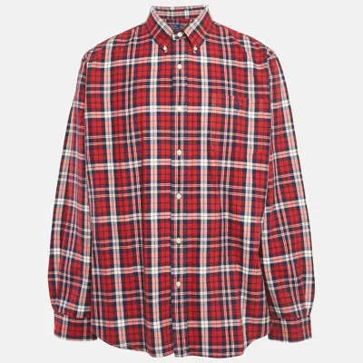 Pre-owned Polo Ralph Lauren Red Flannel Cotton Classic Fit Button Down Shirt Xxl