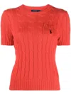 Polo Ralph Lauren Red Round Neck Sweater In Red