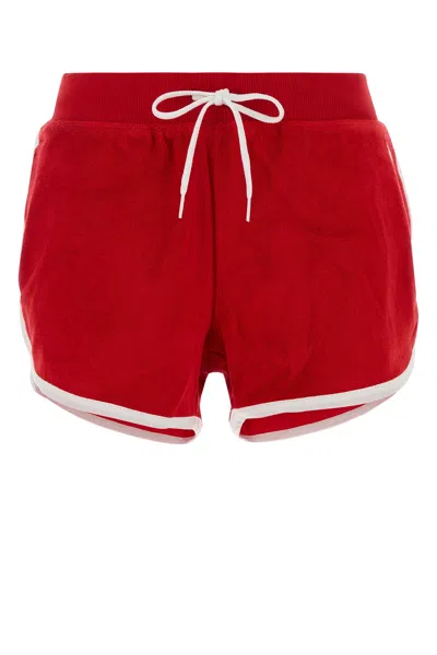 Polo Ralph Lauren Terry Lounge Shorts Contrast Trim Detail In Red
