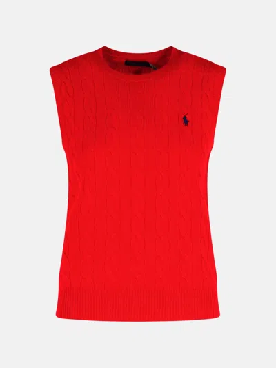 Polo Ralph Lauren Red Wool And Cashmere Vest
