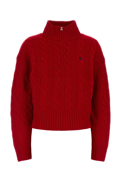 Polo Ralph Lauren Wool And Cashmere Cable Knit Jumper In Red