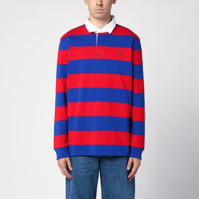 POLO RALPH LAUREN POLO RALPH LAUREN RED/BLUE STRIPED LONG-SLEEVED POLO SHIRT