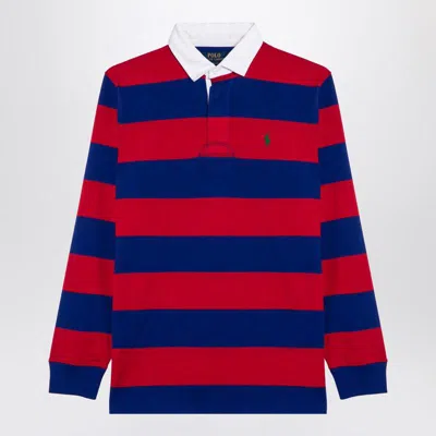Polo Ralph Lauren Striped Long-sleeved Polo T-shirt In Red