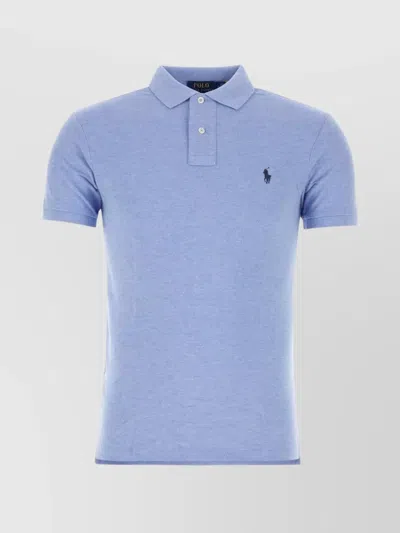 Polo Ralph Lauren Refined Cotton Piquet Polo With Longer Back In Blue