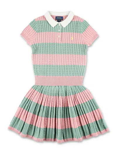 Polo Ralph Lauren Refined Knit Mini Set In Pink/green