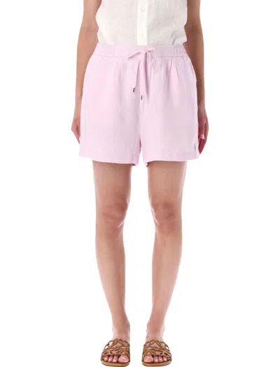 Polo Ralph Lauren Refined Relaxed Fit Linen Shorts - Size S In Carmel Pink