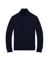 Polo Ralph Lauren Refined Turtleneck Sweater In Deep Navy Wool In Blue