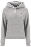 Polo Ralph Lauren Grey Hoodie With Drawstring Hood And Pony Embroidery On The Front In Cotton Blend Woman