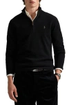 Polo Ralph Lauren Regular Fit Wool Quarter Zip Sweater In Black