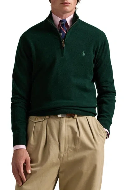 POLO RALPH LAUREN POLO RALPH LAUREN REGULAR FIT WOOL QUARTER ZIP SWEATER