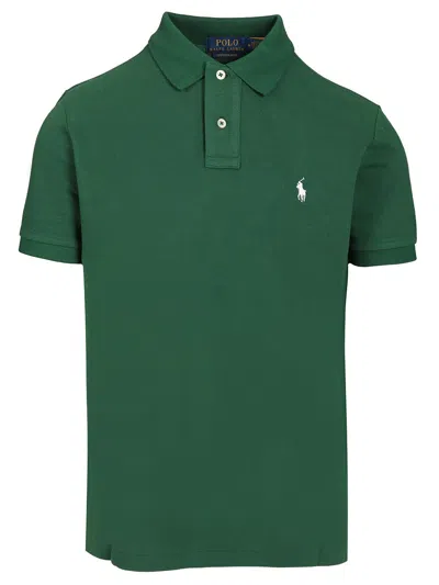 Polo Ralph Lauren Embroidered-logo Mesh Polo Shirt In Green