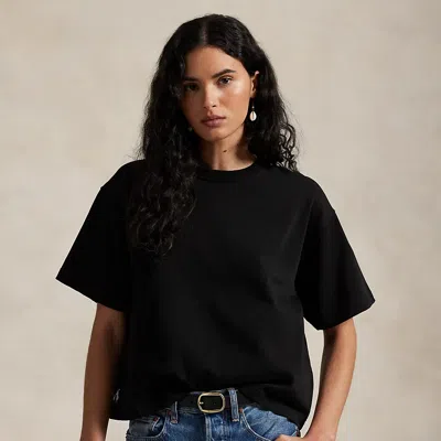 Polo Ralph Lauren Relaxed Crop Fit Cotton Jersey Tee In Polo Black