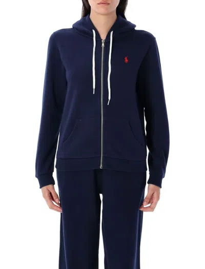 Polo Ralph Lauren Relaxed Fit Black Full-zip Hoodie In Blue