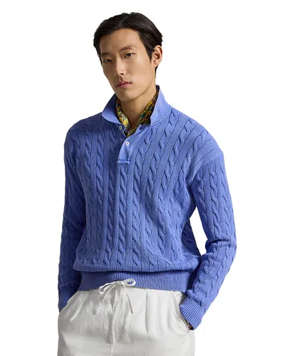 Polo Ralph Lauren Relaxed Fit Cable Knit Cotton Sweater In Blue