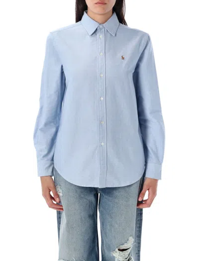 Polo Ralph Lauren Long Sleeve Linen Shirt Harbor Island Blue For Women