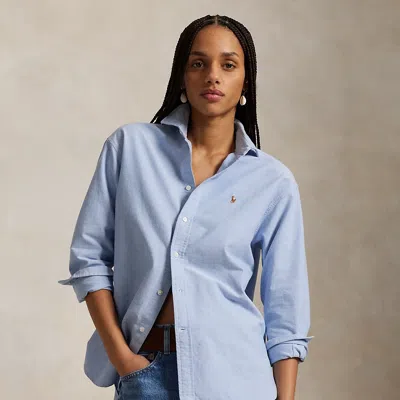 Polo Ralph Lauren Long Sleeve Linen Shirt Harbor Island Blue For Women