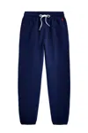 Polo Ralph Lauren Relaxed Fit Cotton Trousers With Elastic Waistband In Blue