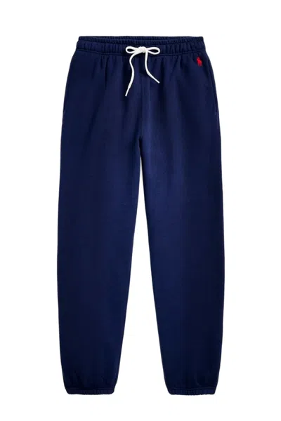 Polo Ralph Lauren Relaxed Fit Cotton Trousers With Elastic Waistband In Blue
