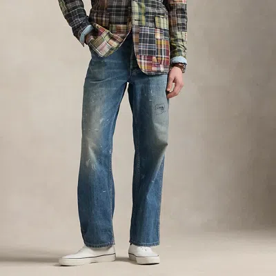 Polo Ralph Lauren Relaxed Fit Distressed Carpenter Jean In Knighton