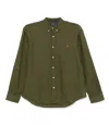 Polo Ralph Lauren Olive Green Cotton Shirt With Signature Polo Pony Motif In Green