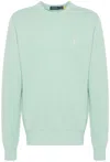 Polo Ralph Lauren Green Polo Pony Cotton Sweatshirt In Blue