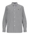 Polo Ralph Lauren Striped Long Sleeve Button-down Top In Gray