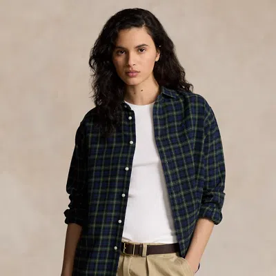 Polo Ralph Lauren Relaxed Fit Plaid Cotton Shirt In Blue