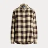 Polo Ralph Lauren Relaxed Fit Plaid Cotton Shirt In 褐色