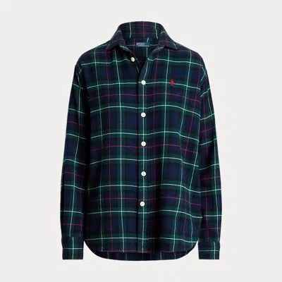 Polo Ralph Lauren Relaxed Fit Plaid Cotton Shirt In Blue