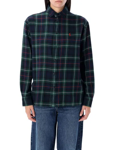 POLO RALPH LAUREN RELAXED FIT PLAID COTTON SHIRT