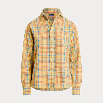 Polo Ralph Lauren Relaxed Fit Plaid Cotton Shirt In Yellow