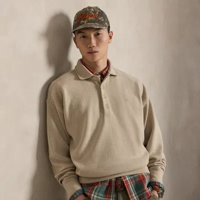 Polo Ralph Lauren Relaxed Fit Ribbed Polo Pullover In Expedition Dune Heather In Neutral