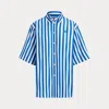 Polo Ralph Lauren Relaxed Fit Striped Cotton Shirt In Blue