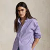 Polo Ralph Lauren Relaxed Fit Striped Cotton Shirt In Purple/white