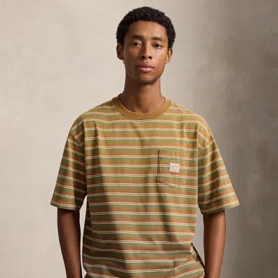 Polo Ralph Lauren Relaxed Fit Striped Jersey T-shirt In Luggage Brown Multi