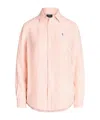 Polo Ralph Lauren Striped Linen Shirt In Pink