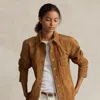 Polo Ralph Lauren Relaxed Fit Suede Western Shirt In Brown
