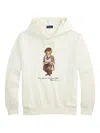 Polo Ralph Lauren Relaxed-fit White Hooded Sweatshirt With Bear Graphic In White