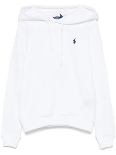 Polo Ralph Lauren Relaxed Fit White Hoodie With Adjustable Drawstring