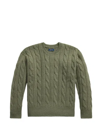 Polo Ralph Lauren Relaxed-fit Cable-wool-blend Jumper In 그린