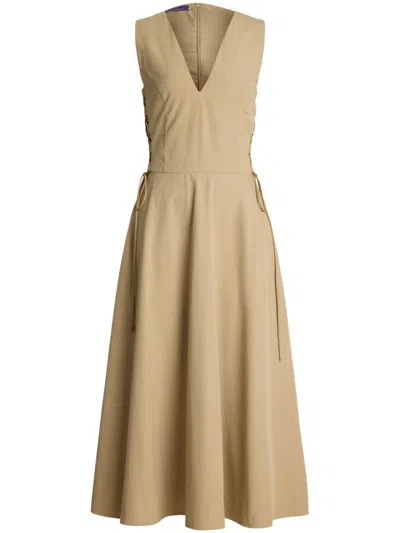 Polo Ralph Lauren Renna Midi Dress In Neutrals