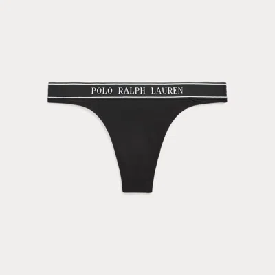 Polo Ralph Lauren Repeat-logo Low-rise Thong In Burgundy