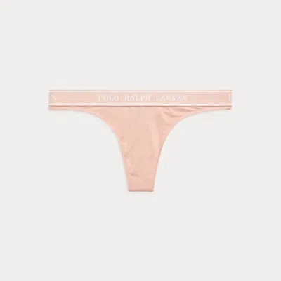 Polo Ralph Lauren Repeat-logo Low-rise Thong In Pink