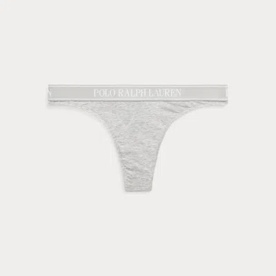 Polo Ralph Lauren Repeat-logo Low-rise Thong In Grey