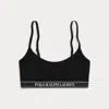 Polo Ralph Lauren Repeat-logo Scoop Cropped Tank In Black