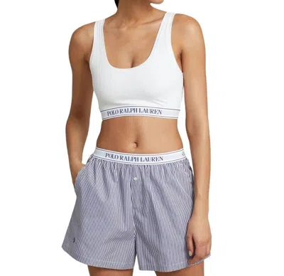 Polo Ralph Lauren Repeat-logo Scoop Cropped Tank In White Cloud