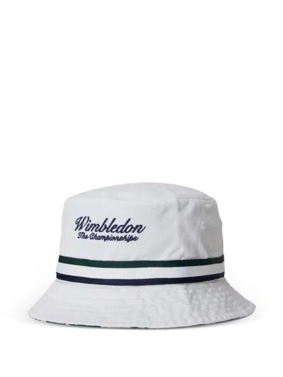 Polo Ralph Lauren Wimbledon Logo-embroidered Reversible Cotton-twill Bucket Hat In White